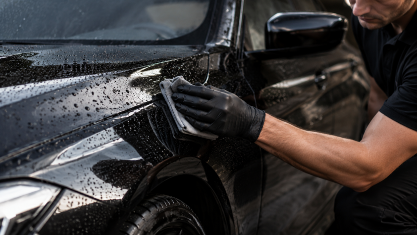 Applying nano ceramic coating on a car